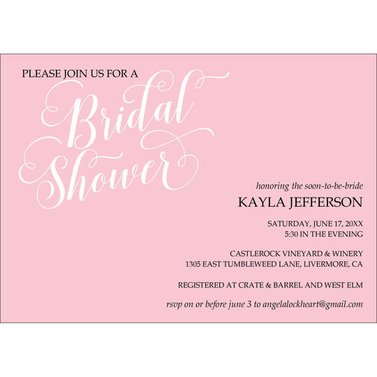Script Bridal Shower Invitations